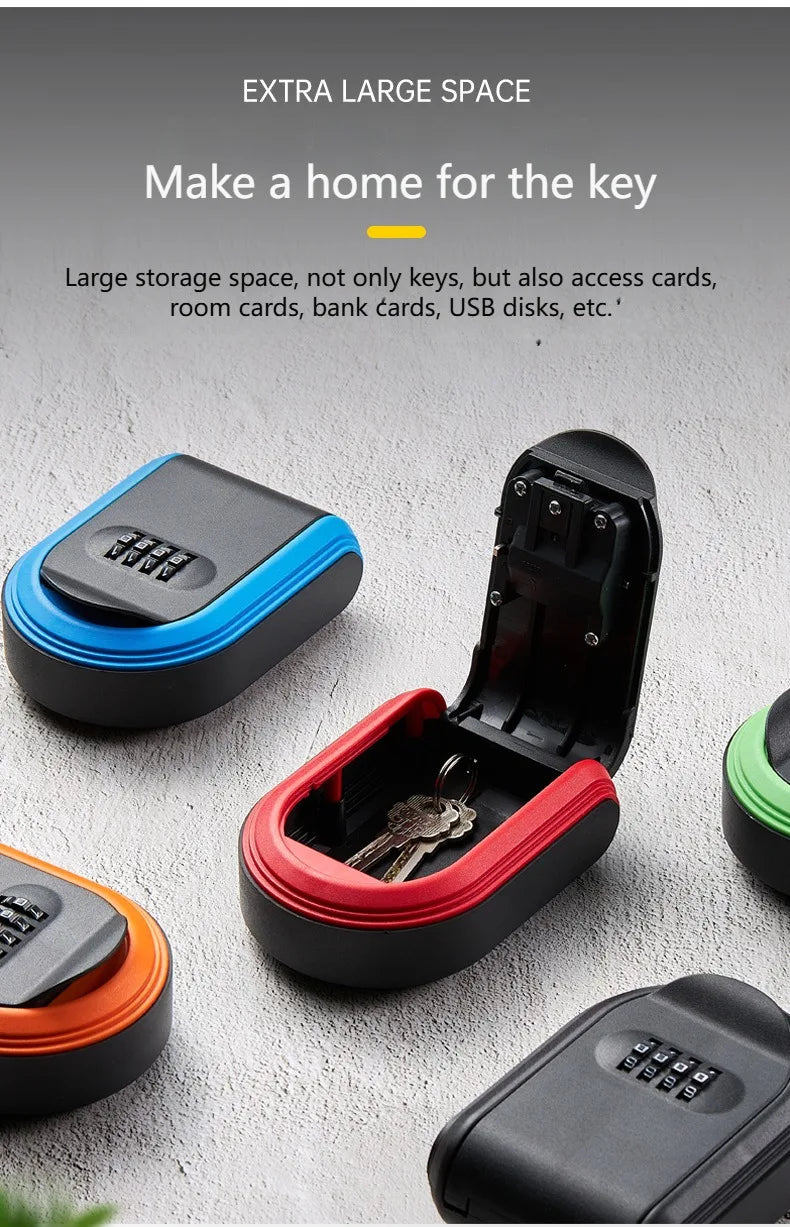Wall Mount Key Lock Box | Secure 4-Digit Code Storage Organizer