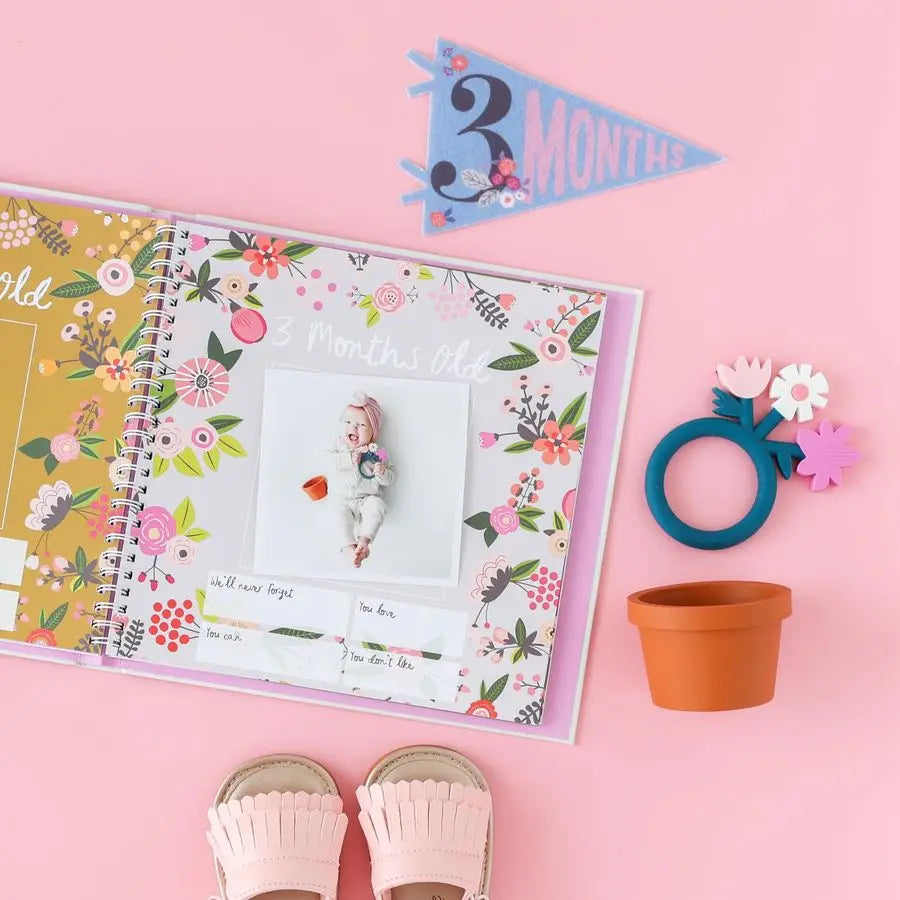 Baby Memory Book for Girls | Milestone Journal & Keepsake Album