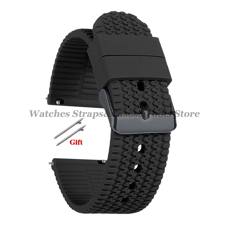 Soft Silicone Watch Bands | Quick Release Rubber Strap for All Watches