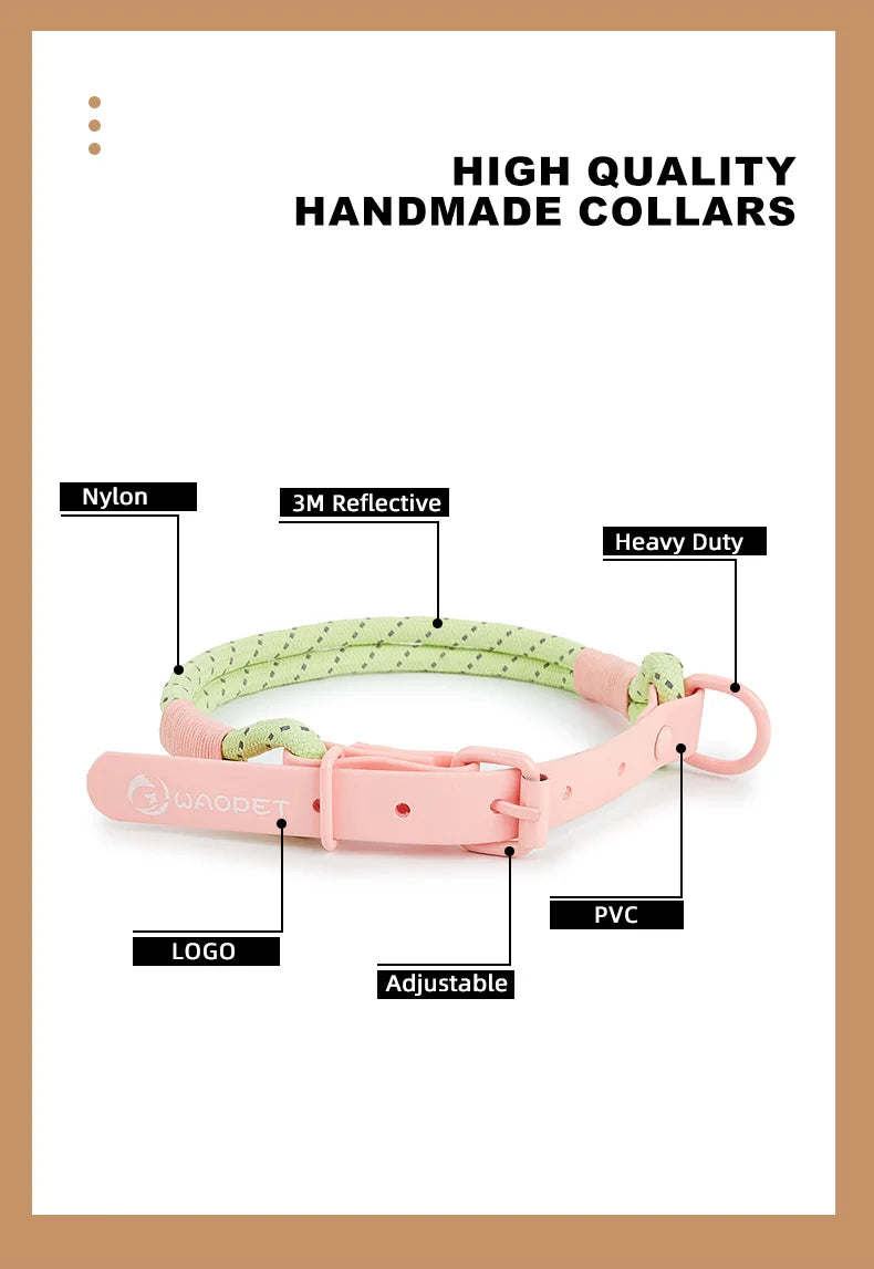 Cute Sugar Color Dog Collar and Leash Set for Small to Medium Dogs