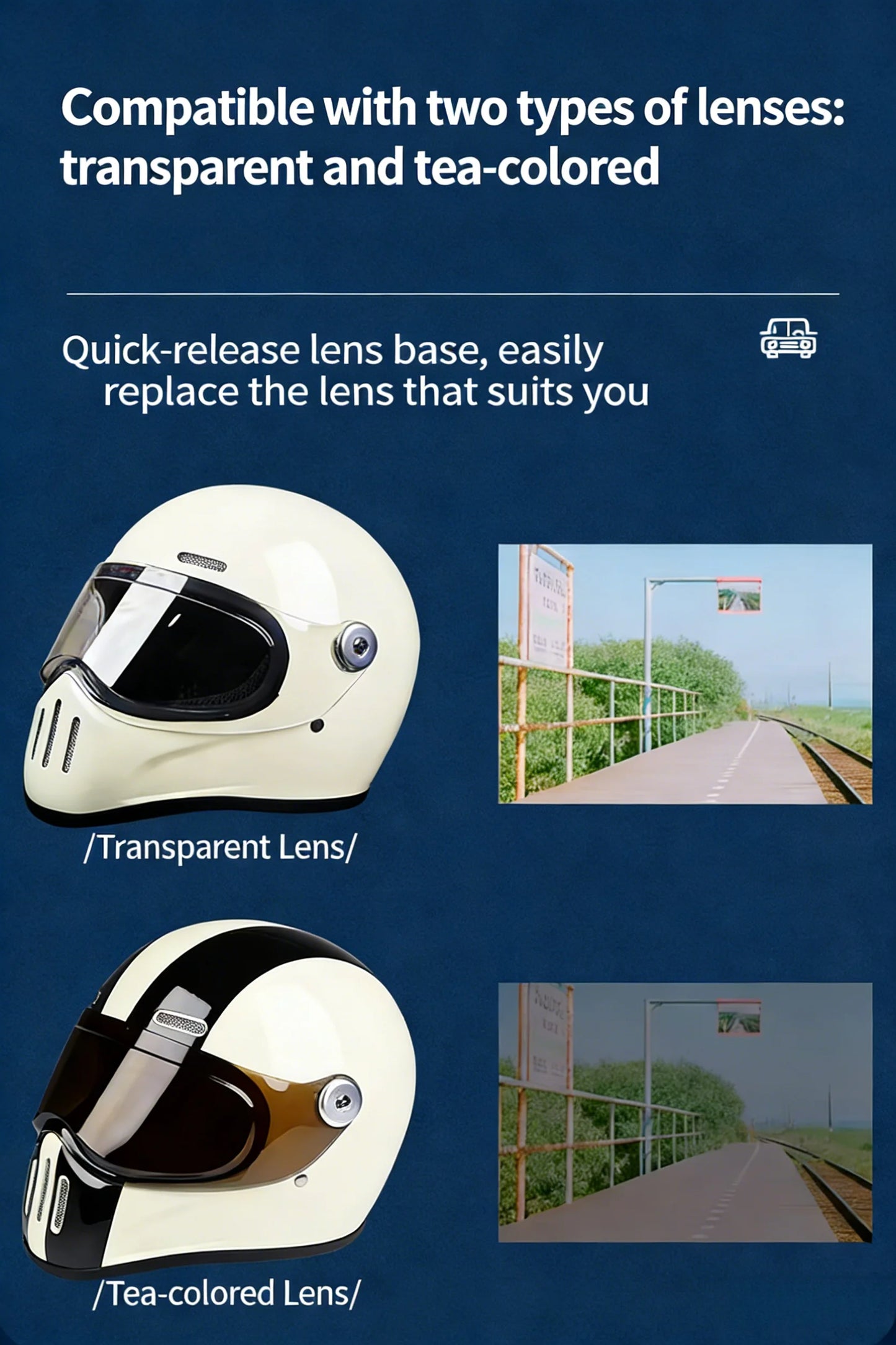 Dual Visor Full Face Motorcycle Helmet | ECE DOT Approved Design