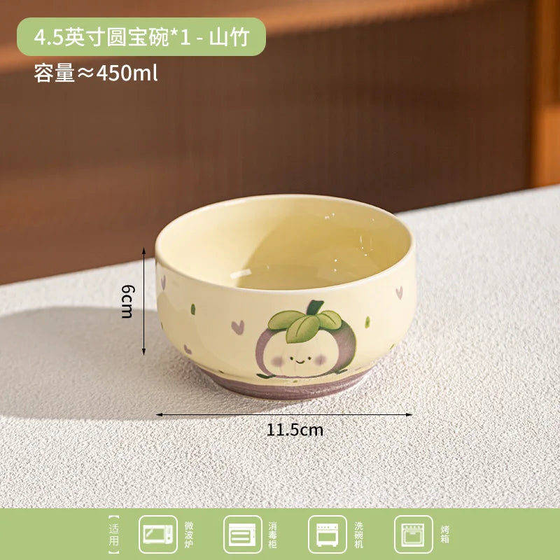 Cute Ceramic Cartoon Bowls | Perfect for Desserts & Noodles