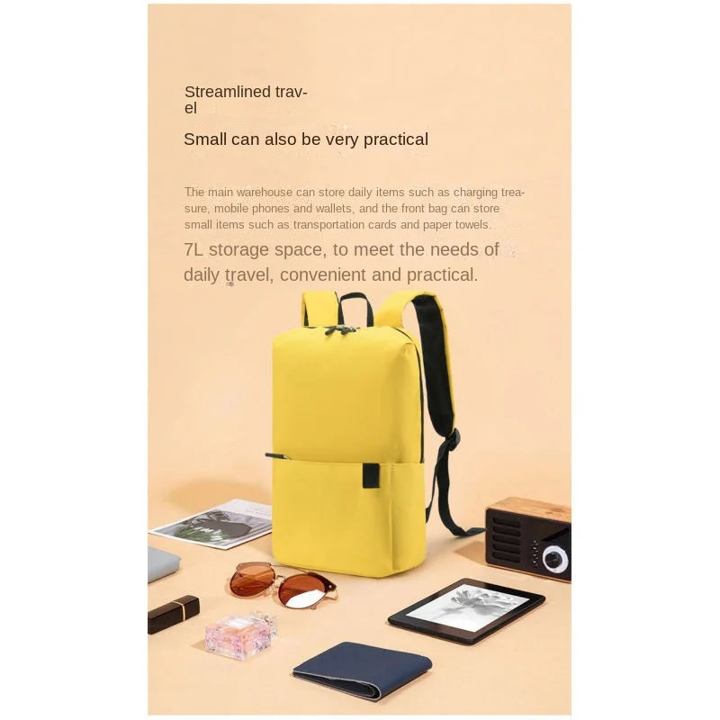 Solid color backpack colorful outdoor student bag small backpack travel bag training class school bag