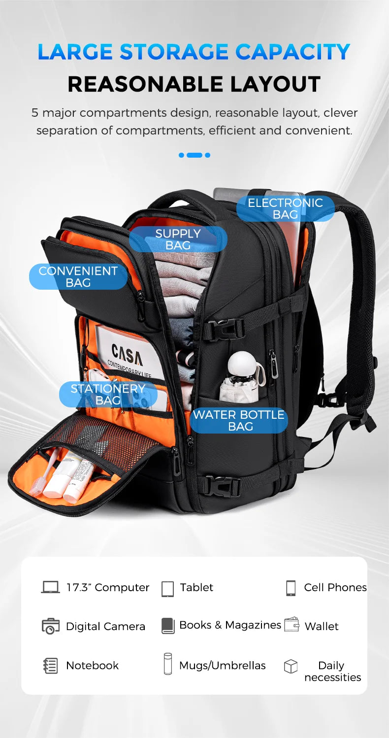 Mochila multicapa para hombre | Versátil para viajes y negocios