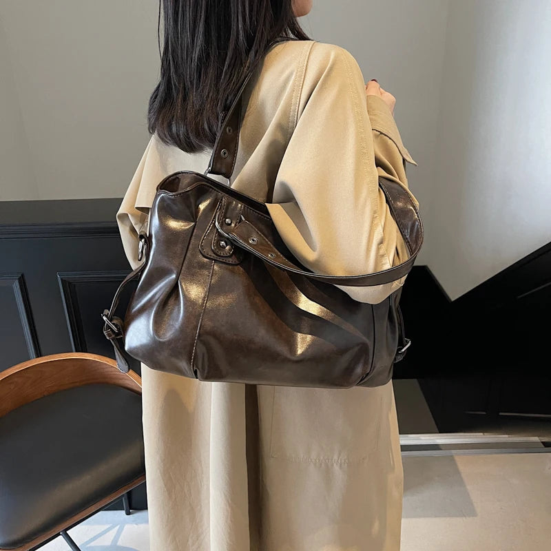 Bolso tote elegante de piel sintética para mujer | Versátil y espacioso