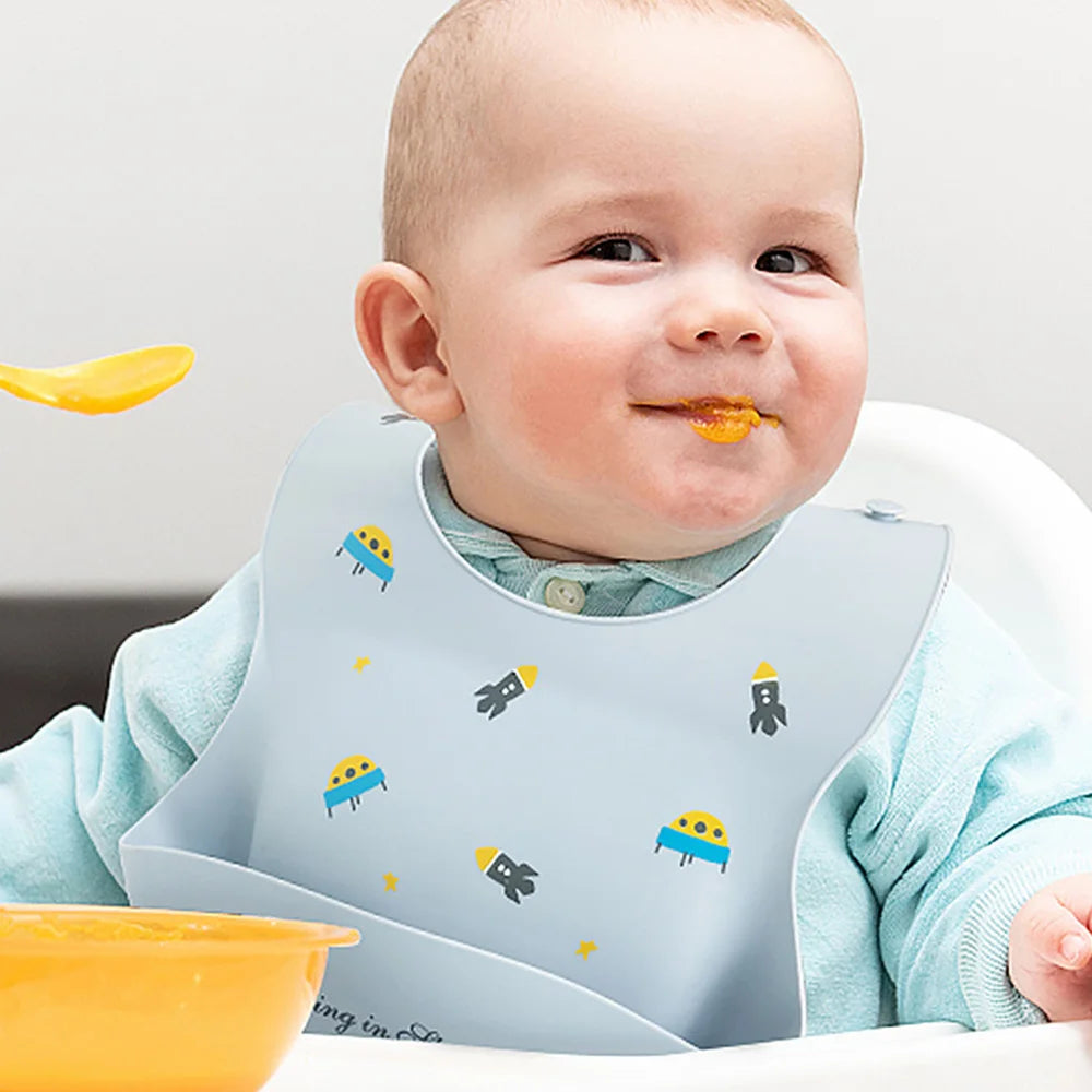 Adjustable Waterproof Silicone Baby Feeding Bibs for Kids