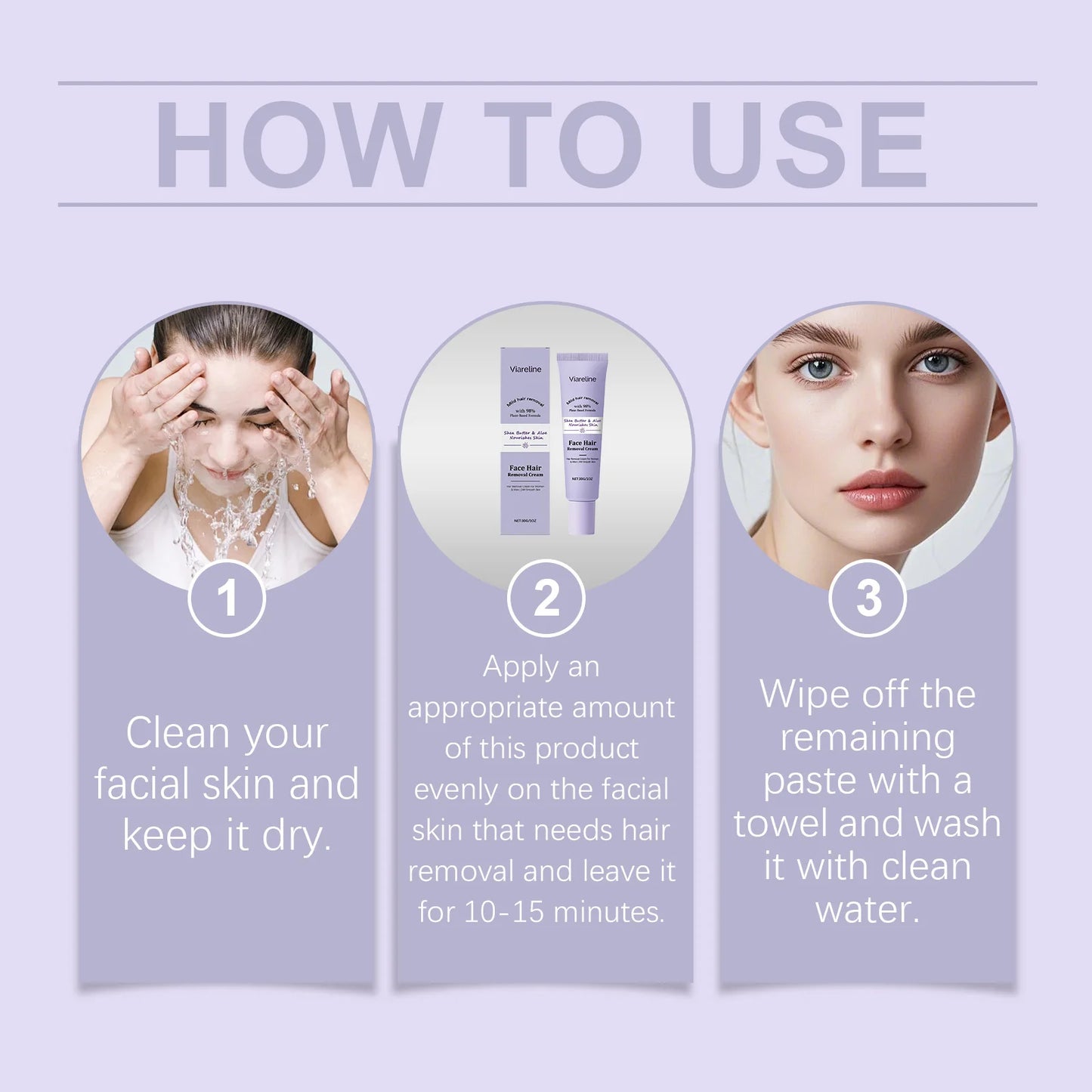 Gentle Facial Hair Removal Cream | Painless Skin Care Solution