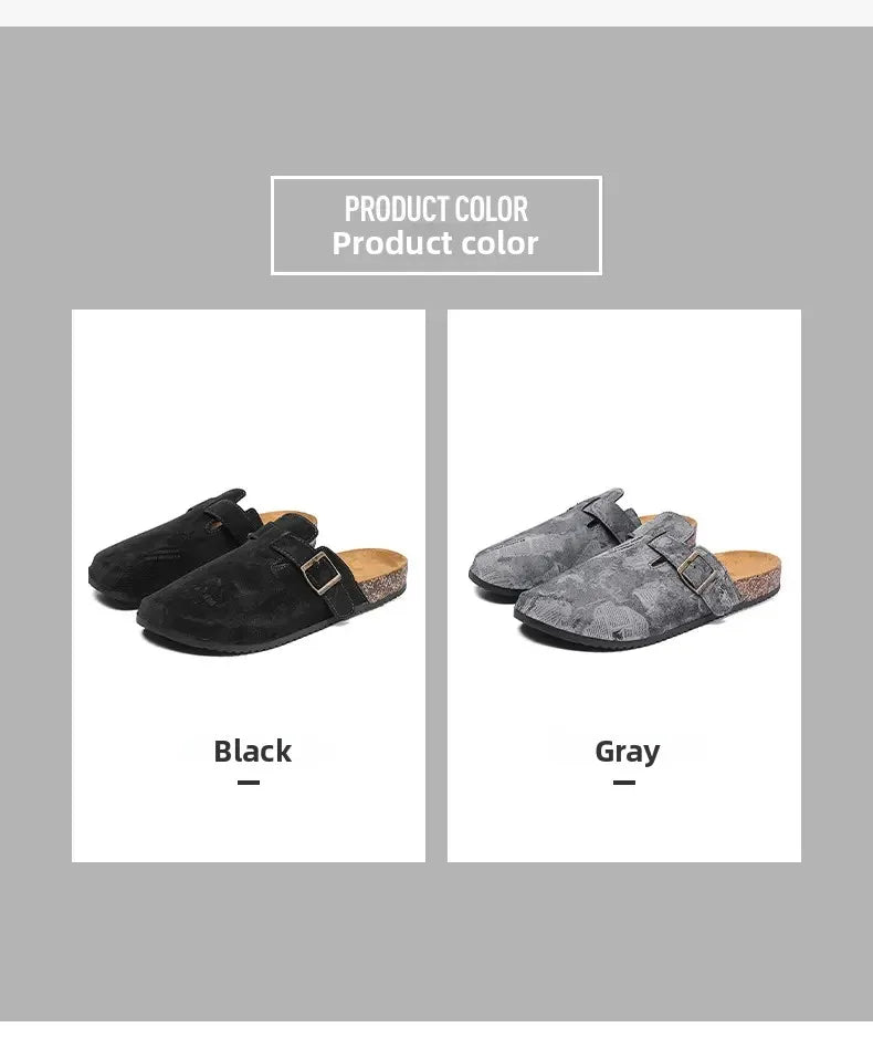 Men's Suede Mules Slippers | Comfortable Clogs with Arch Support