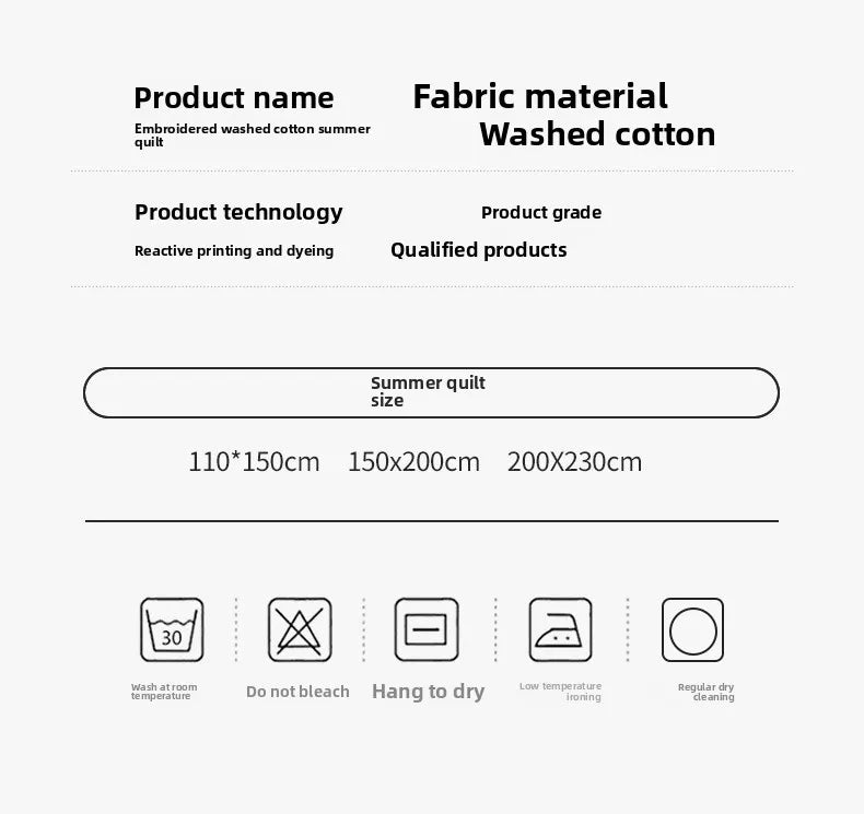 Breathable Summer Quilt | Skin-Friendly Cotton Bedding
