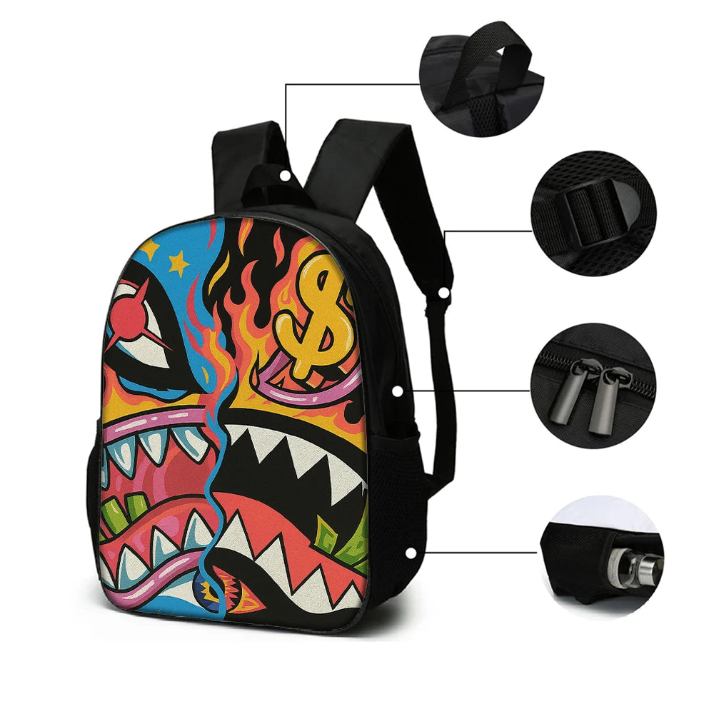 Trendy Shark Graphic Backpack Set | Stylish & Functional for All