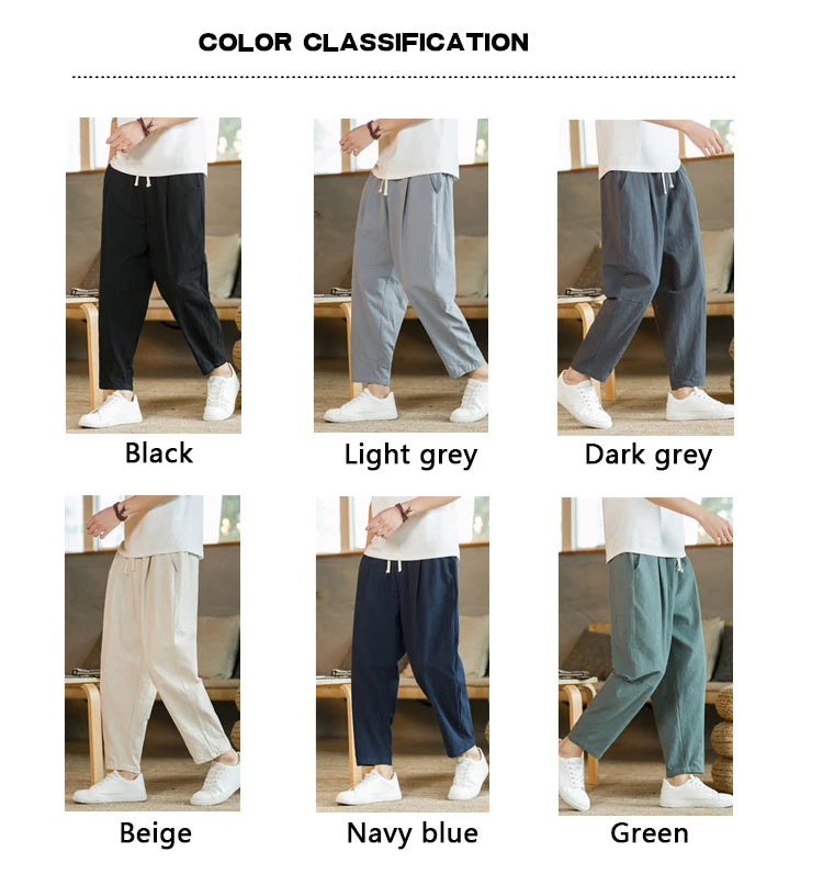 Men's Casual Cotton Linen Trousers | Breathable Stylish Pants