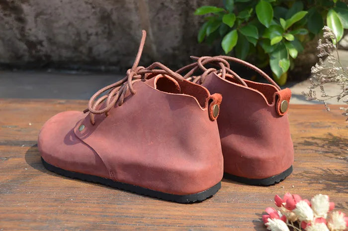 Handmade Genuine Leather High Top Women's Shoes | Stylish Casual Footwear