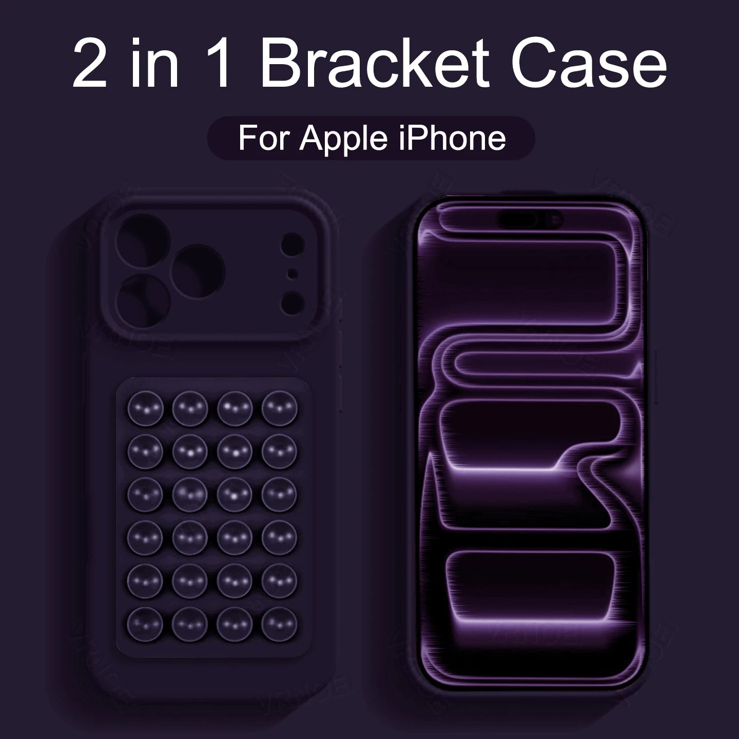 Silicone Suction Cup Holder Case for iPhone | Solid Color Covers