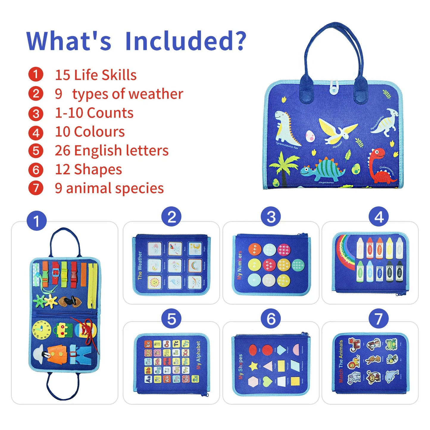 7-in-1 Montessori Busy Board | Engaging Learning Toy for Toddlers