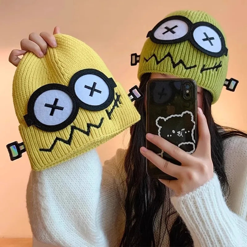 Funny Cute Cartoon Knitted Wool Hat for Women | Cozy Winter Beanie