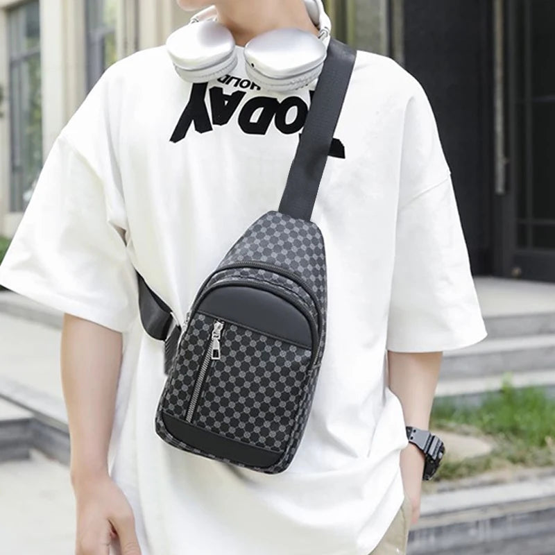 Unisex Functional Chest Bag with Patchwork Dot Design | Stylish Everyday Use