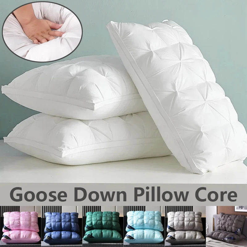 Luxury 100% Cotton Goose Down Pillow | Comfortable Bedding Gift