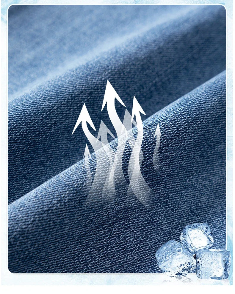 Men's Summer Thin Straight Jeans | Breathable & Comfortable Trousers