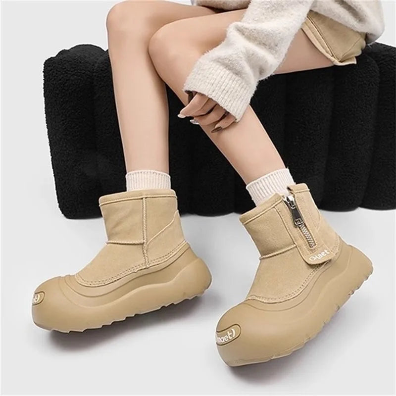 Couples Winter Snow Boots | Warm Plush Mid-Calf Ankle Boots