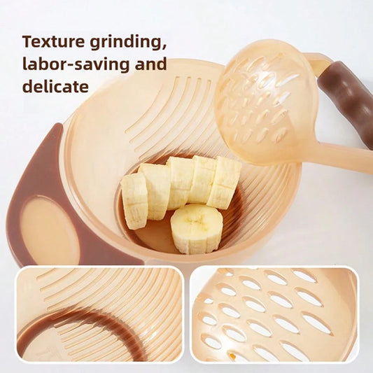 Baby Food Grinding Bowl Set | Manual Puree Maker & Feeder