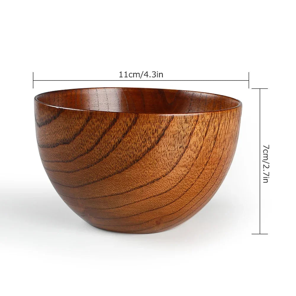 Japanese Style Wooden Bowl | Elegant Natural Wood Tableware