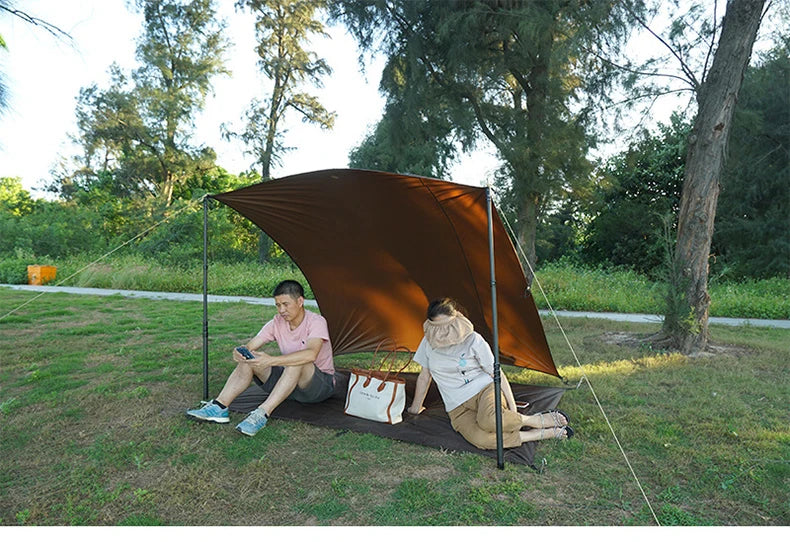 Portable Waterproof Camping Mat & Sun Shelter for Outdoor Fun