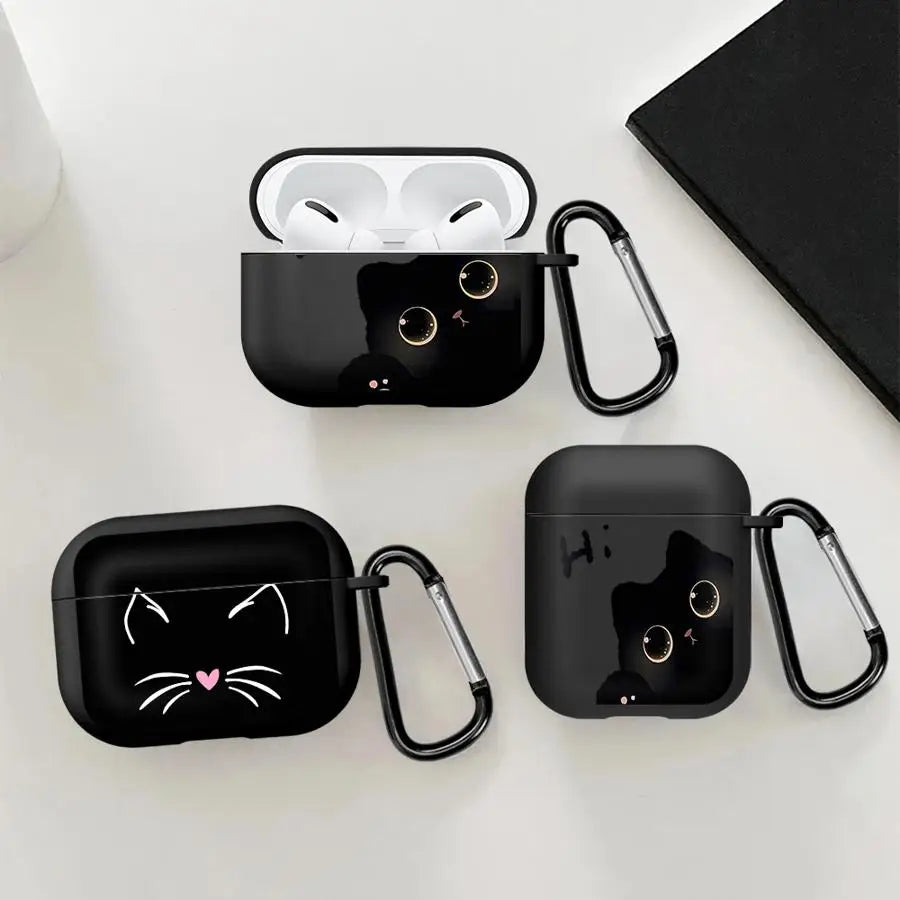 Bonitas fundas para auriculares con orejas de gato | Protección elegante para tus AirPods