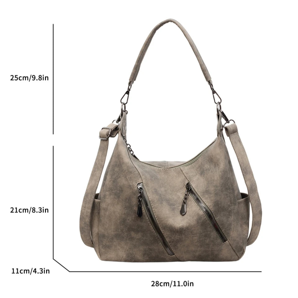 Bolso Bandolera Elegante de Cuero Sintético Suave para Mujer | Con Estilo y Práctico