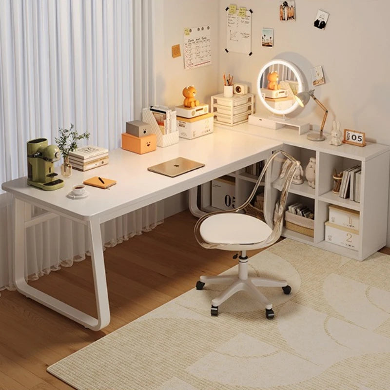 Durable White Computer Desk | Modern Makeup and Workstation