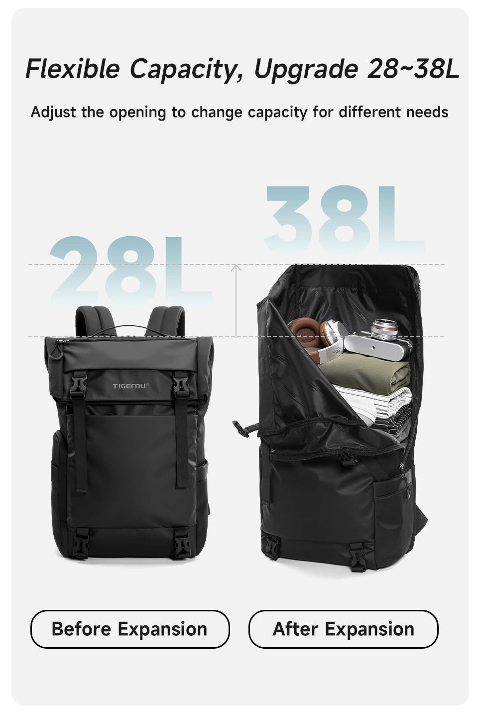 Waterproof Travel Backpack for Men | Expandable Business & School Bag