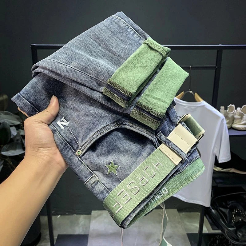 Trendy Men's Cropped Jeans | Casual Loose Fit Denim Pants