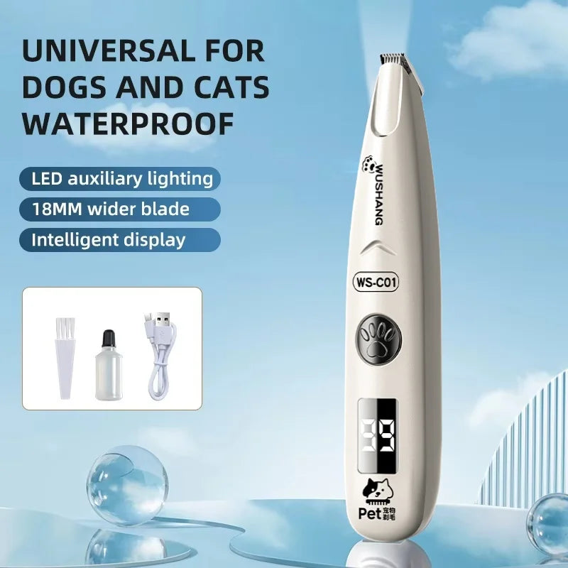 Electric Dog Groomer Trimmer | Low Noise LED Pet Hair Clipper