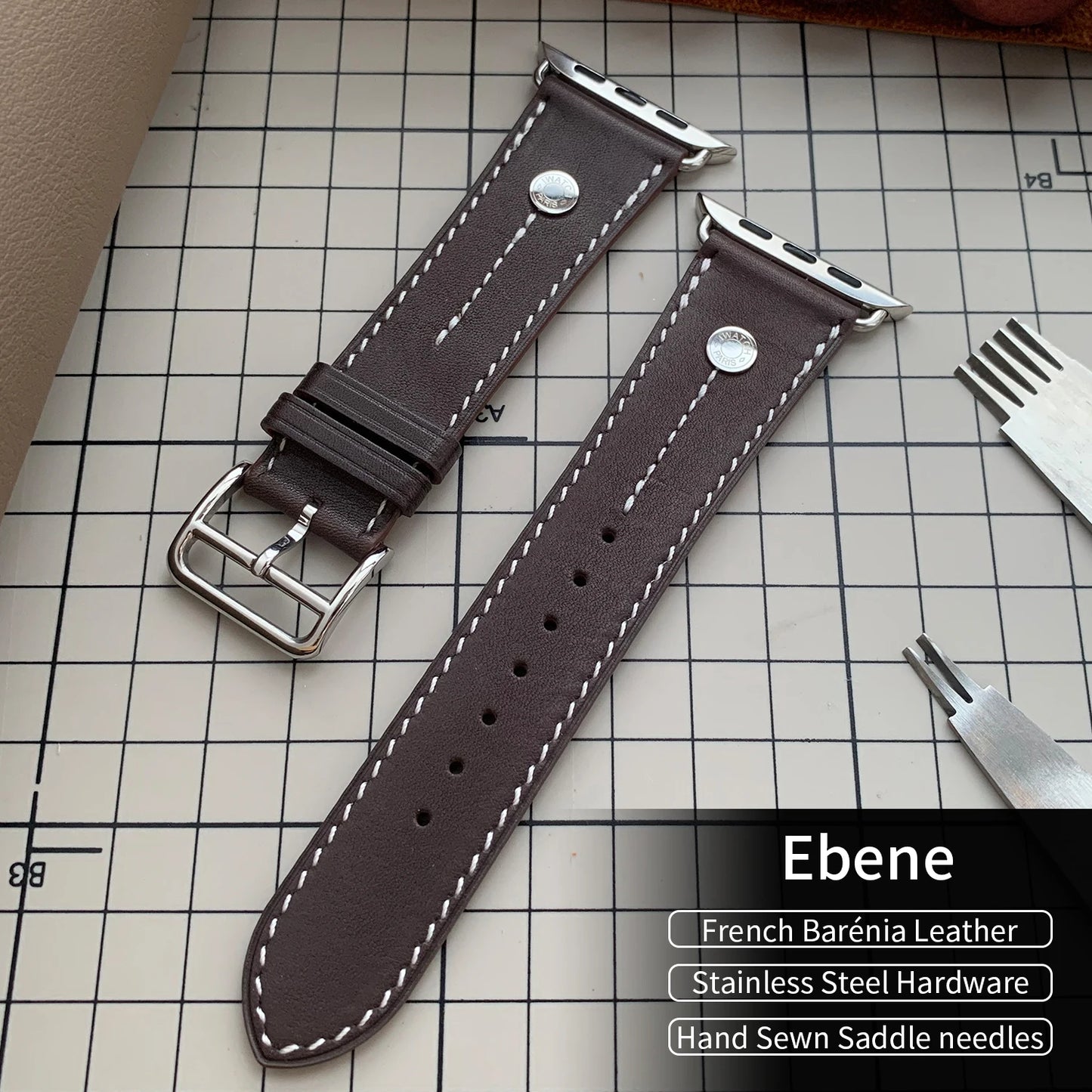 High-Quality Calfskin Leather Single Tour Band for Smartwatch