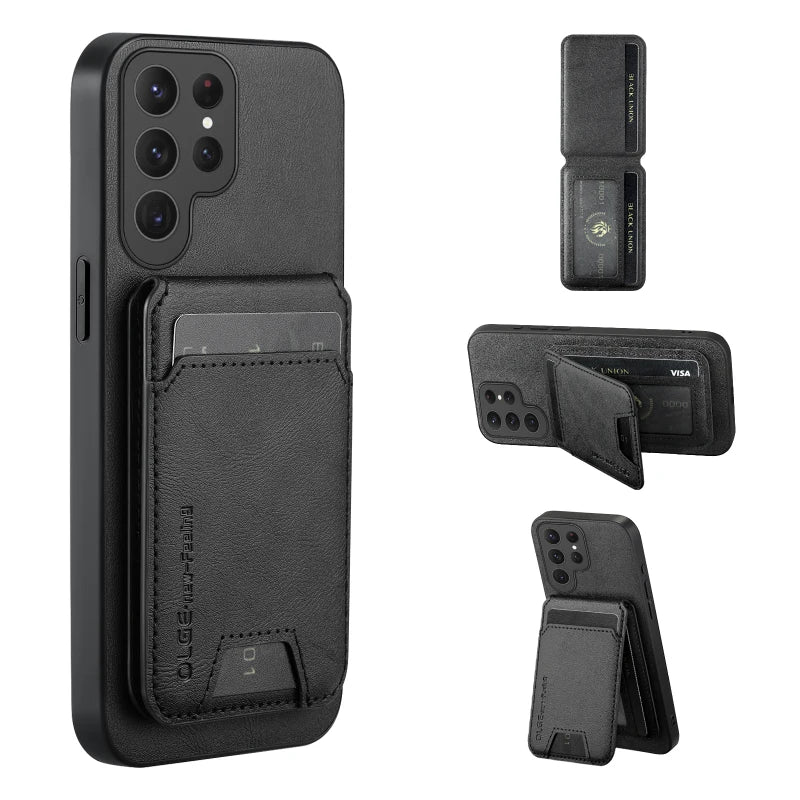 Magnetic Wallet Card Slot Holder Leather Phone Case