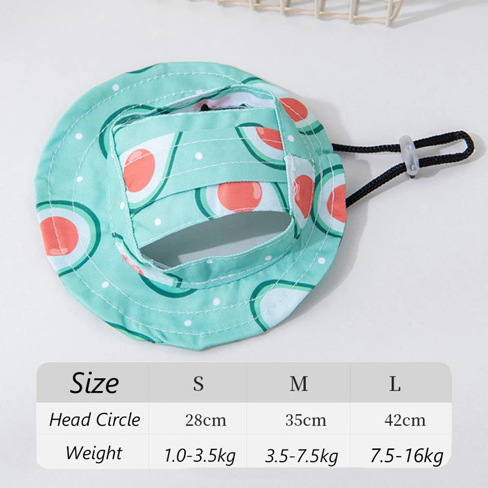 Cute Print Dog Hat for Small & Medium Dogs | Adjustable Pet Cap