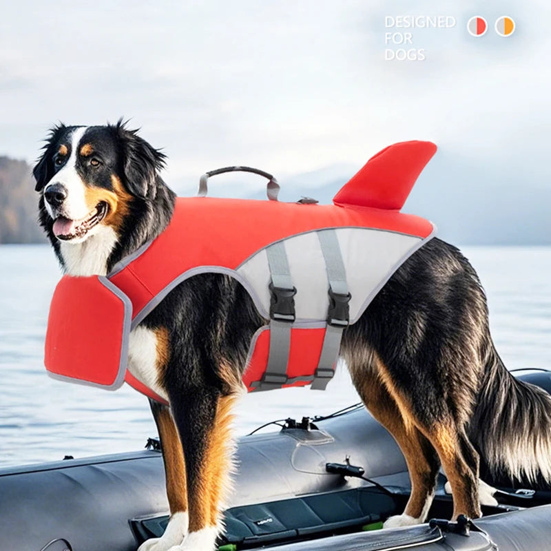 Chaleco salvavidas de aleta de tiburón para perros | Chaleco de natación ajustable para seguridad