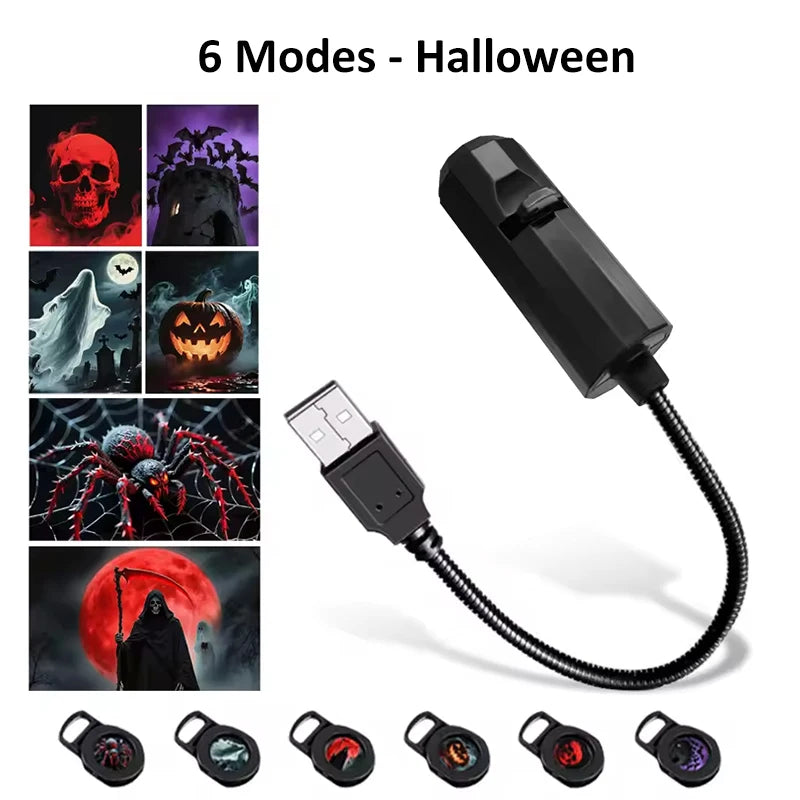 Rotatable Halloween Moon Lamp Projector for Holiday Decor Lighting