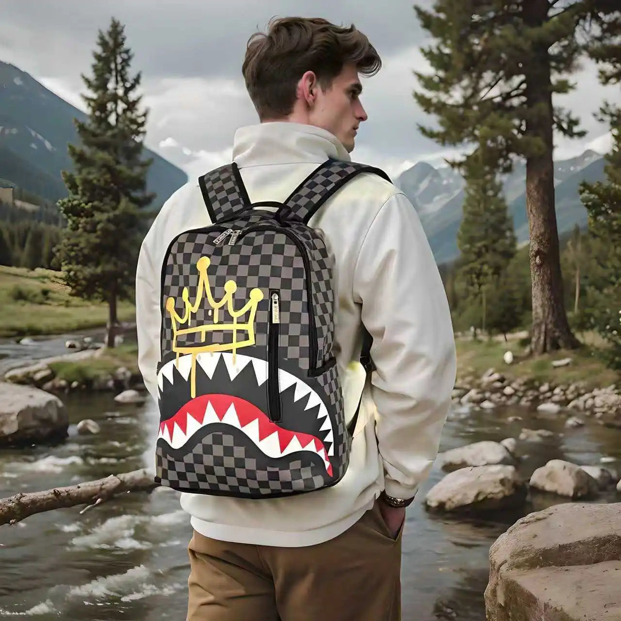 Trendy Large-Capacity Shark Mouth Backpacks for All Ages