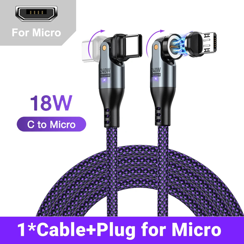 Magnetic 240W Fast Charging USB Type C Cable | Data Sync Cord