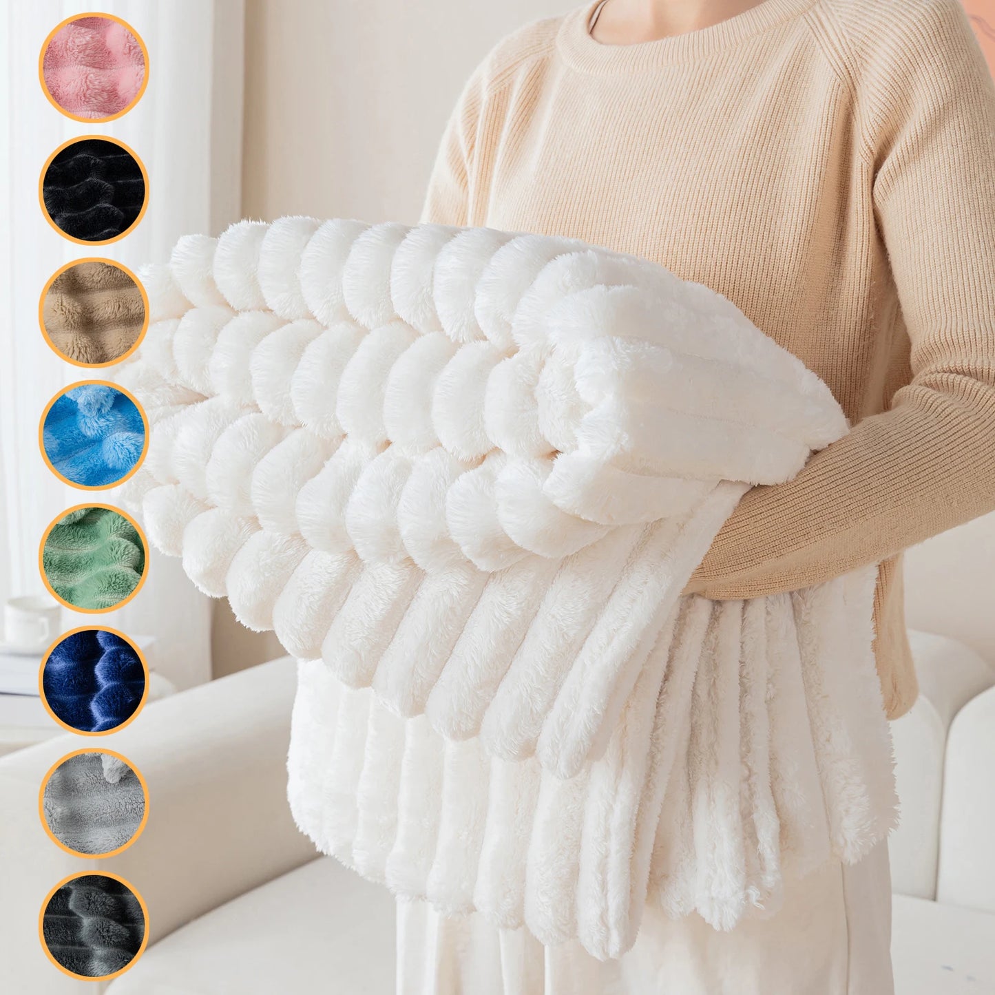 Thick Warm Flannel Blanket | Cozy Fleece Throw for All Seasons