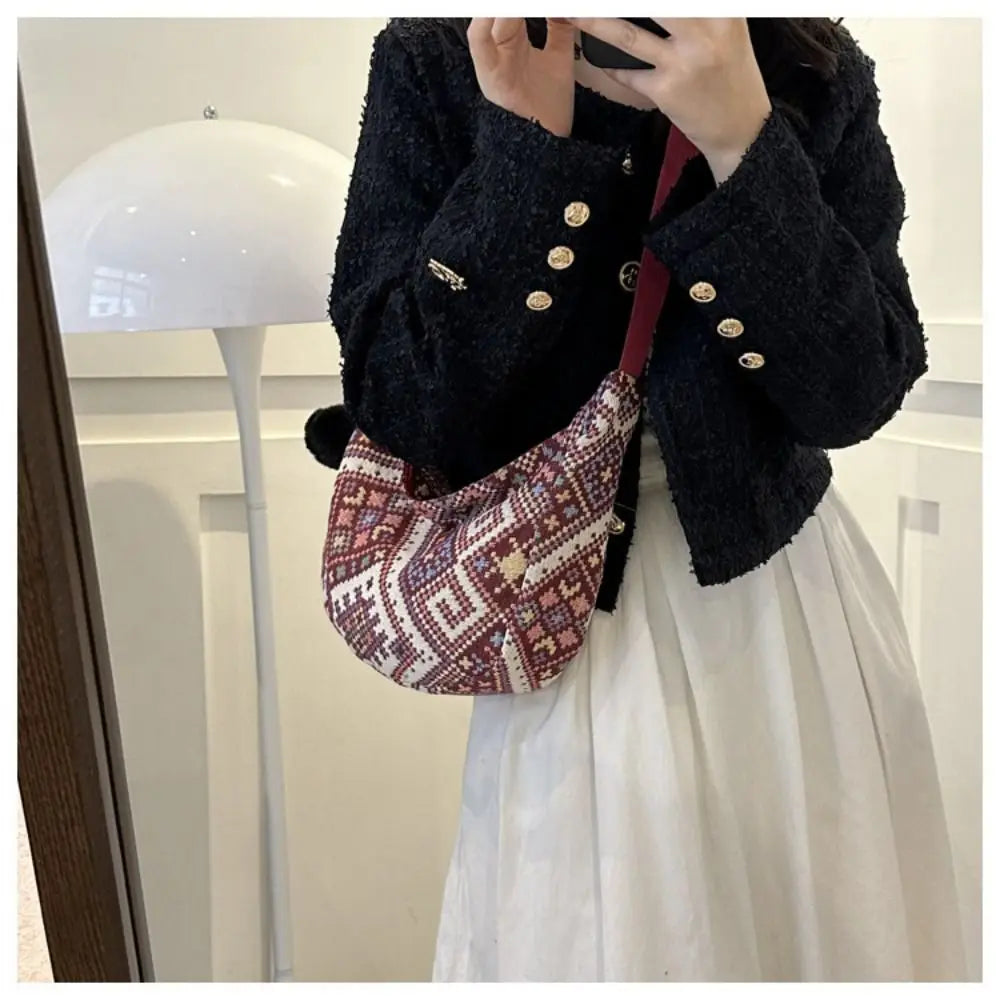 Fashionable Large-Capacity Canvas Shoulder Bag for Women