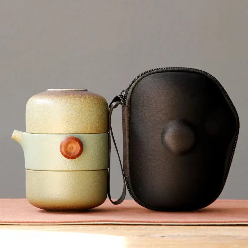 Japanese-Style Handmade Ceramic Teapot Set for Home & Travel