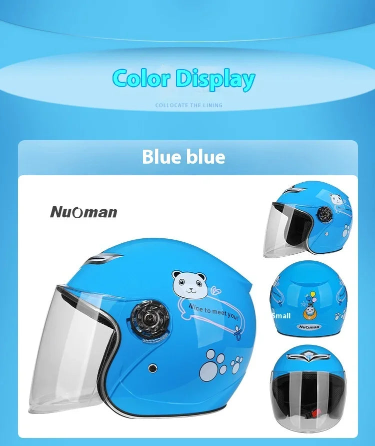 Cute Cartoon Kids Helmet | Safe & Stylish Motorcycle Headgear