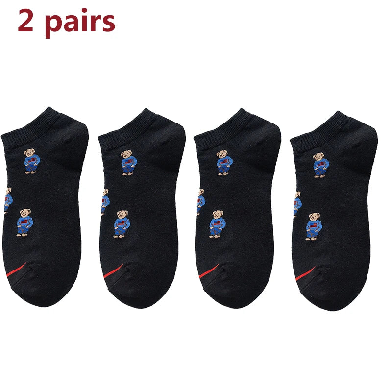 Men's Cartoon Bear Ankle Socks | Fun & Stylish Footwear