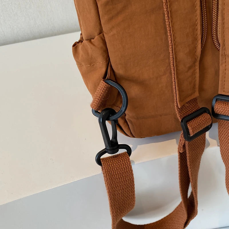 Versatile Solid Color Unisex Small Backpack | Large Capacity Design