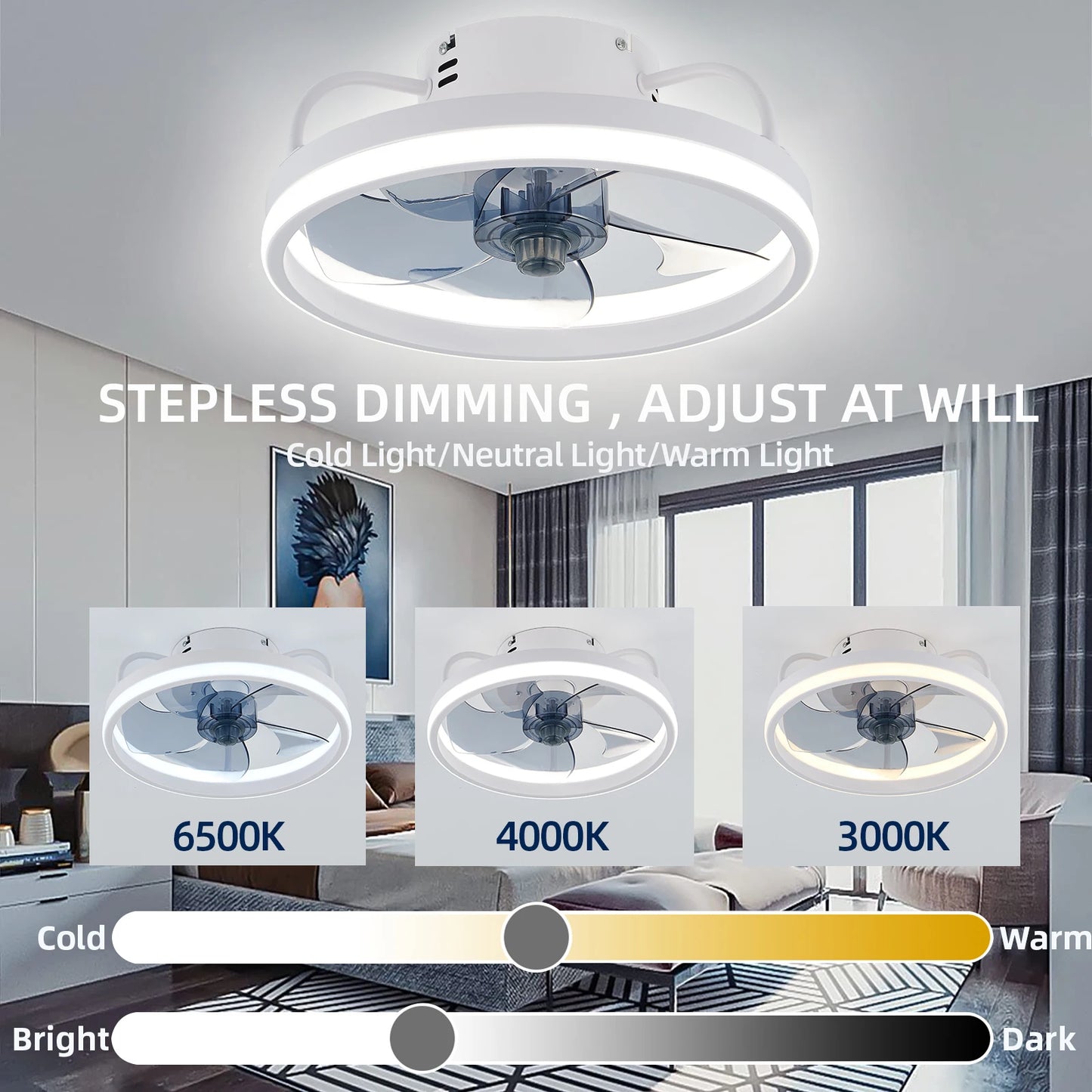 Smart Ceiling Fan with Light | Modern Silent Electric Fan