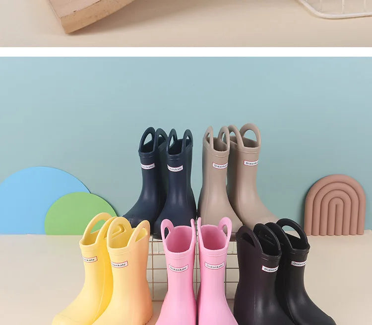 New Children Baby Rain Boots Lightweight Rubber Plastic Rain Boots Boy Girl Kids Rain Shoes Waterproof Garden Shoes Rainy Days