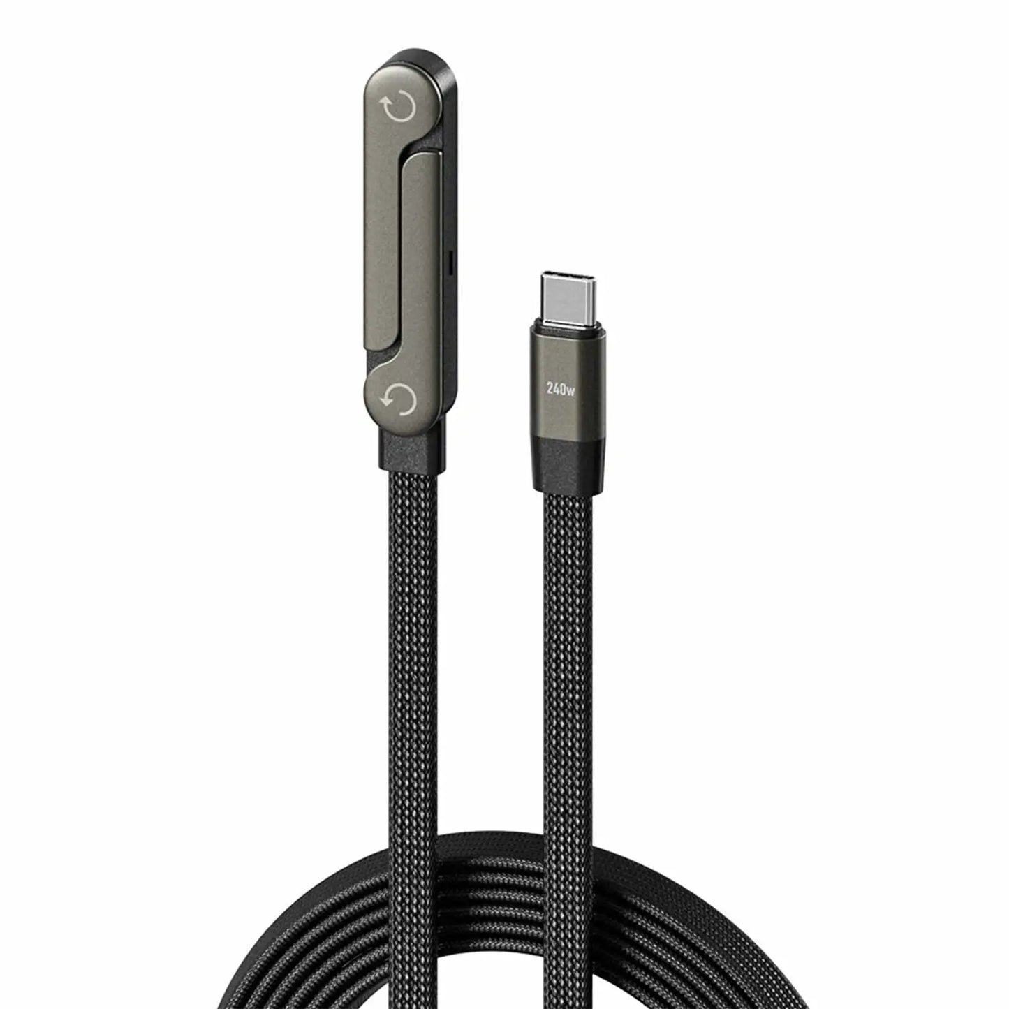 Fast Charge USB-C Braided Cable with Built-in Phone Stand | 240W