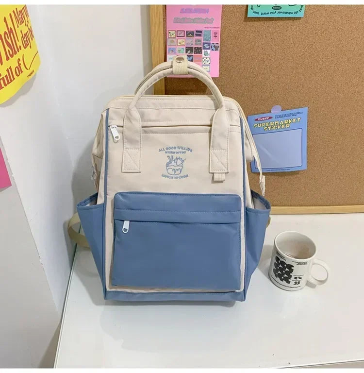 Waterproof Color Matching Backpack | Large Capacity Travel Bag