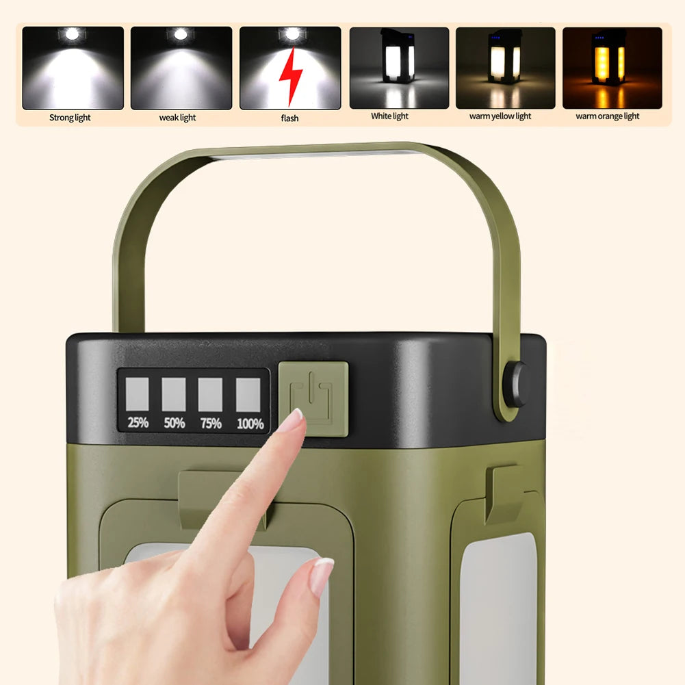 Rechargeable Waterproof Solar Camping Lantern | Portable & Foldable
